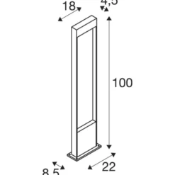 SLV Flatt Pole havelampe, brun, 100 cm