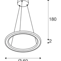 SLV One Flat pendel, sort/messing