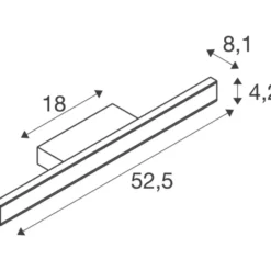 SLV One Linear væglampe, messing, 50 cm