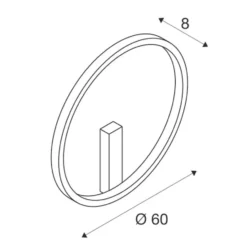 SLV One væglampe, sort, Ø60 cm
