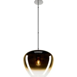 SLV Pantilo Convex pendel, krom/guld, Ø40 cm