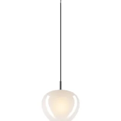 SLV Pantilo Convex pendel, krom/hvid, Ø29 cm