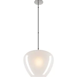 SLV Pantilo Convex pendel, krom/hvid, Ø40 cm