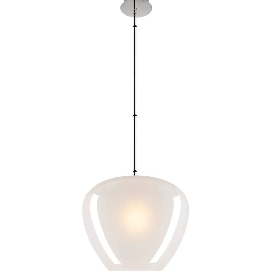 SLV Pantilo Convex pendel, krom/hvid, Ø40 cm