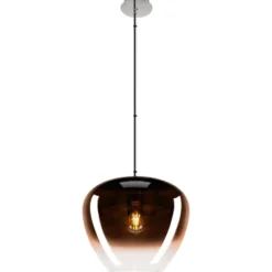 SLV Pantilo Convex pendel, krom/kobber, Ø40 cm