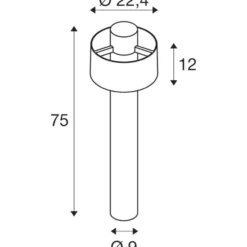 SLV Photoni pullert, sort, 75 cm