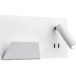 SLV Somnila USB væglampe, hvid, venstre