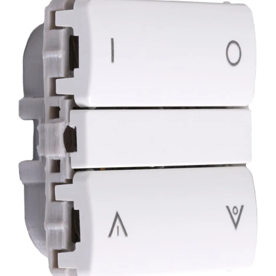 Smartkontakten Zigbee batteritryk til LK Fuga, tænd/sluk og op/ned, hvid