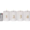 Star Trading advent LED bloklys, batteri, 12,5 cm