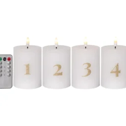 Star Trading advent LED bloklys, batteri, 12,5 cm