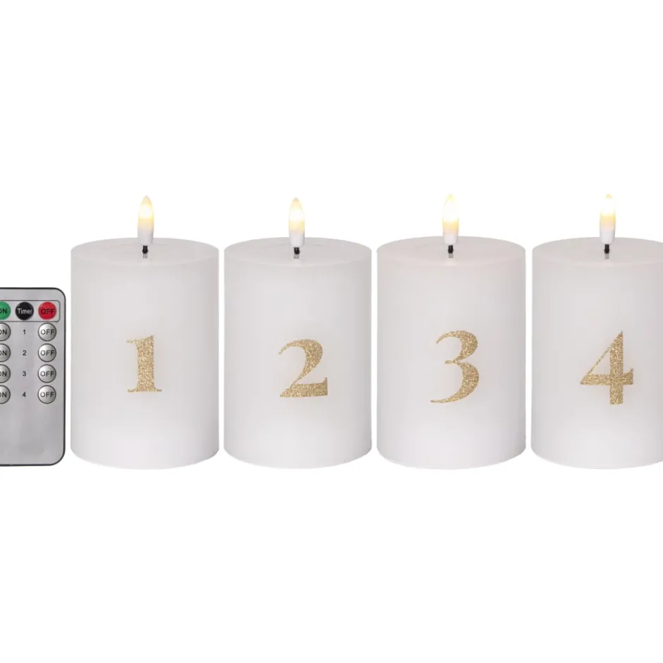 Star Trading advent LED bloklys, batteri, 12,5 cm