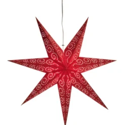 Star Trading Antique julestjerne med lys, 60 cm, rød