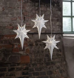 Star Trading Betlehem julestjerne med lys, 25 cm, hvid