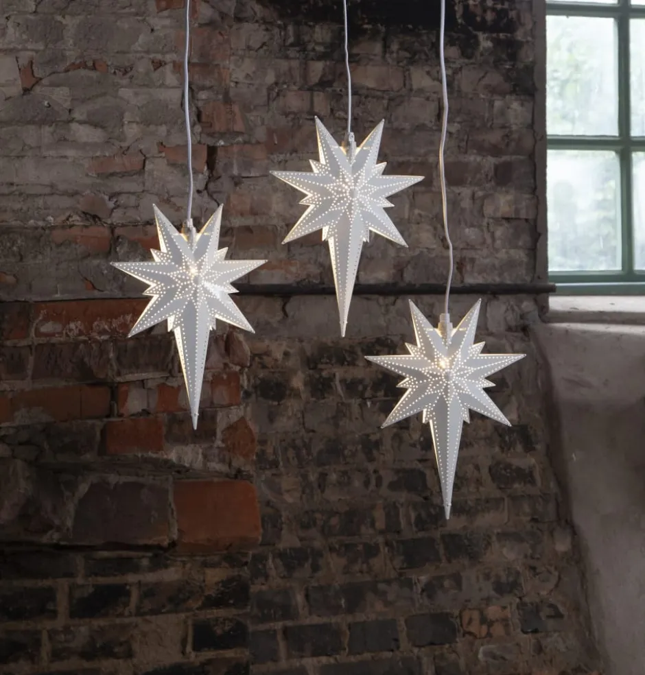 Star Trading Betlehem julestjerne med lys, 25 cm, hvid