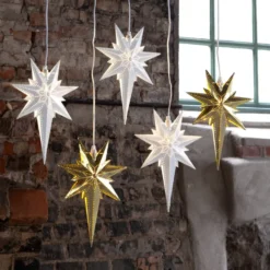 Star Trading Betlehem julestjerne med lys, 25 cm, hvid