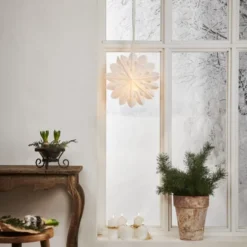 Star Trading Clipp julestjerne med lys, 40 cm, hvid