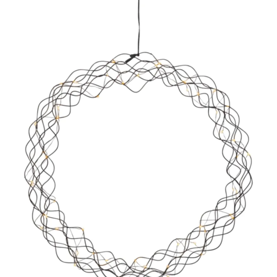 Star Trading Curly juledekoration, Ø48 cm, sort