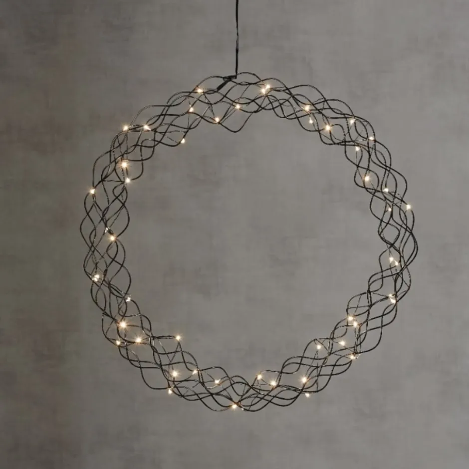 Star Trading Curly juledekoration, Ø48 cm, sort