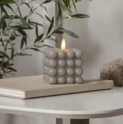 Star Trading Flamme Dot Bubble LED stearinlys, grå