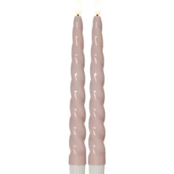 Star Trading Flamme Shine Swirl LED kronelys, batteri, lyserød