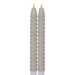 Star Trading Flamme Swirl LED kronelys, batteri, beige