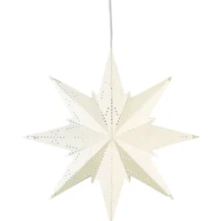 Star Trading Mini julestjerne med lys, 25 cm, hvid