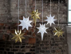 Star Trading Mini julestjerne med lys, 25 cm, hvid