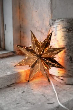 Star Trading Mini julestjerne med lys, 25 cm, kobber
