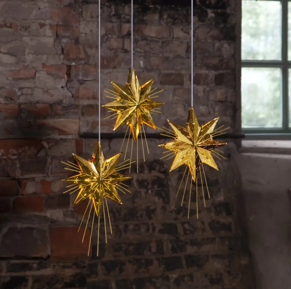 Star Trading Mini Luxe julestjerne med lys, 25 cm, messing