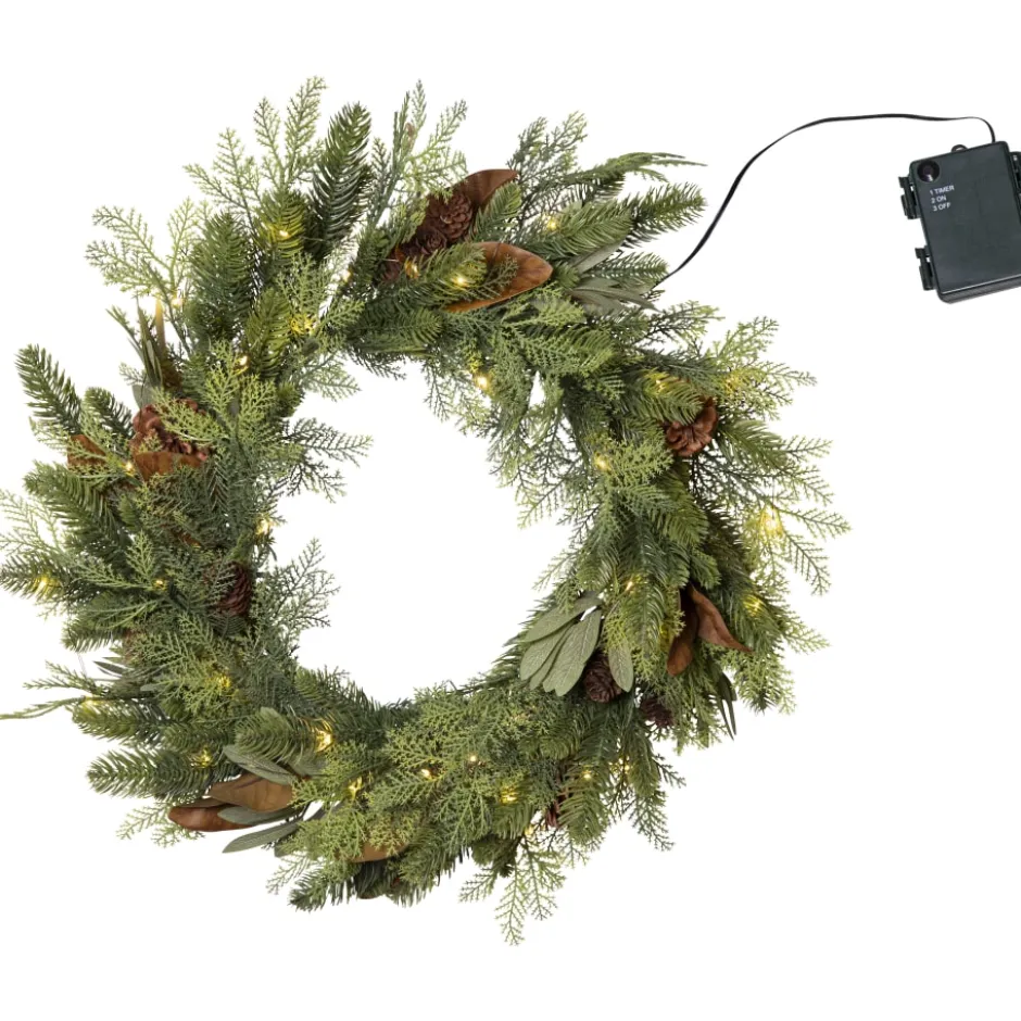 Star Trading Mixi udendørs julekrans med lys, batteri, Ø60 cm