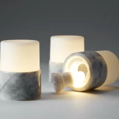 4 stk Duni Bright LED marmor bordlampe