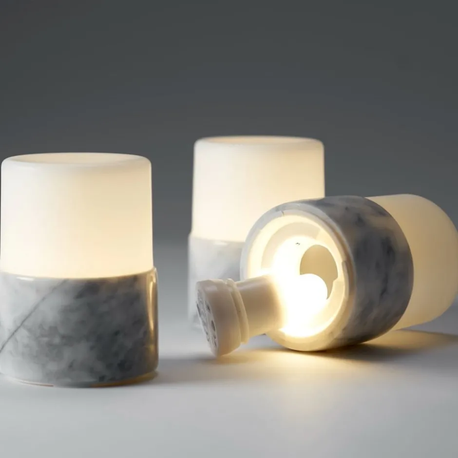 4 stk Duni Bright LED marmor bordlampe