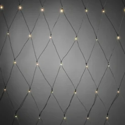 12 stk Konstsmide udendørs lysnet, batteri, 80 varm hvide lys, 160 x 80 cm