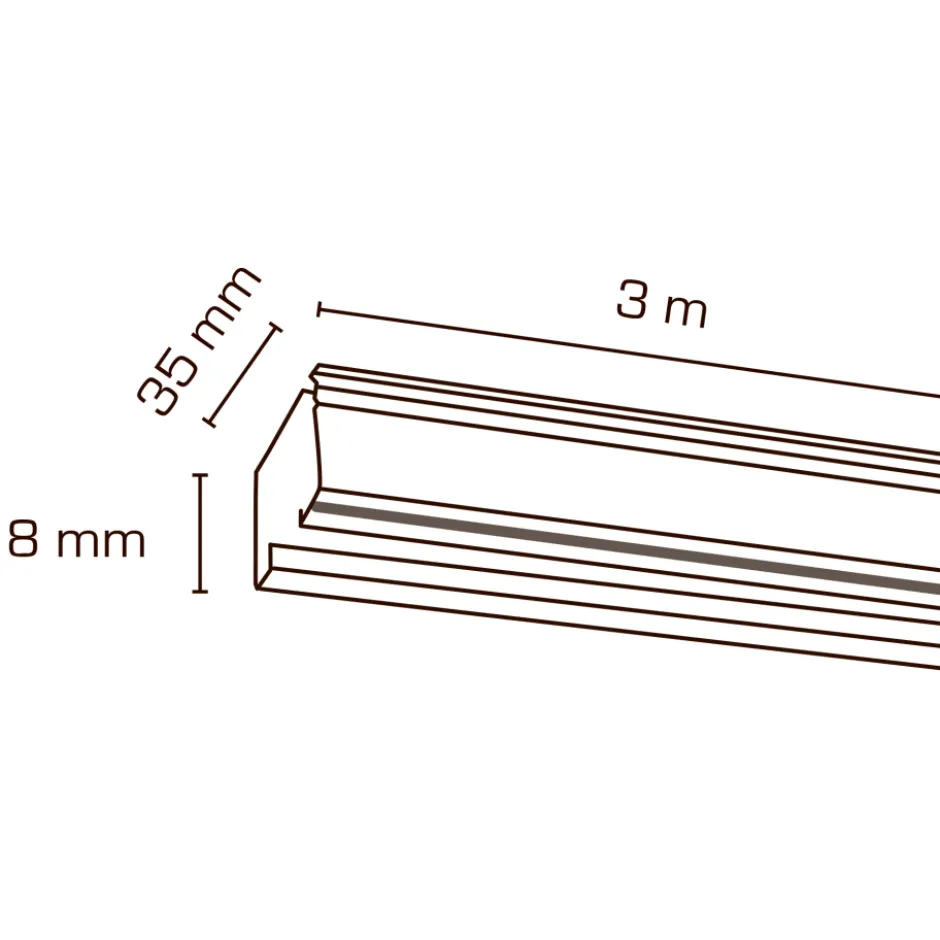10 stk Scan Products Mita 1F strømskinne, sort, 3 meter