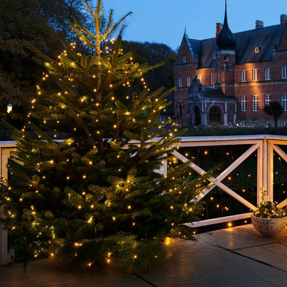 6 stk Sirius Knirke udendørs juletræskæde, 312 varm hvide lys, 240 cm