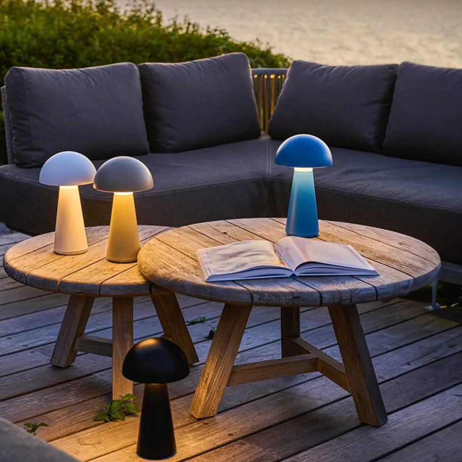 4 stk Sirius Sam genopladelig bordlampe, hvid