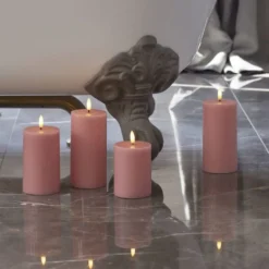10 stk Sirius Sille LED fyrfadslys, batteri, lyserød