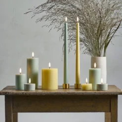 4 stk Uyuni LED bloklys, batteri, grøn