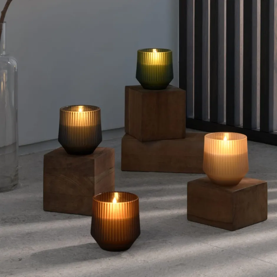 4 stk Uyuni LED duftlys, beige