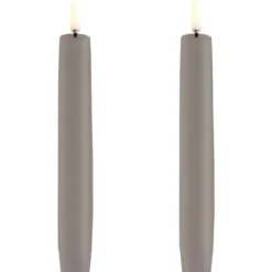 6 stk Uyuni LED kronelys, batteri, beige