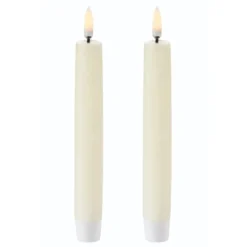 6 stk Uyuni LED kronelys, batteri, råhvid
