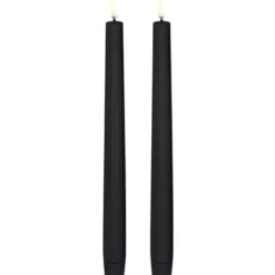 6 stk Uyuni LED kronelys, batteri, sort