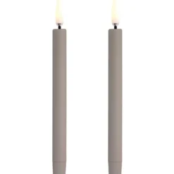 12 stk Uyuni LED kronelys, batteri, beige