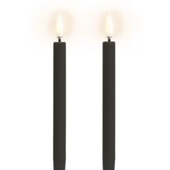 12 stk Uyuni LED kronelys, batteri, sort