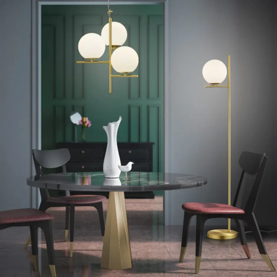 Trio Lighting Pure gulvlampe, messing