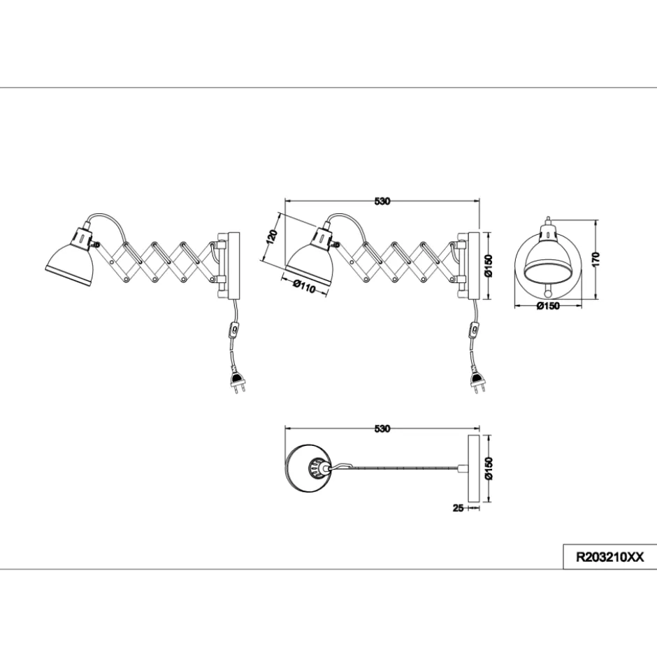 Trio Lighting Scissor sakselampe, hvid