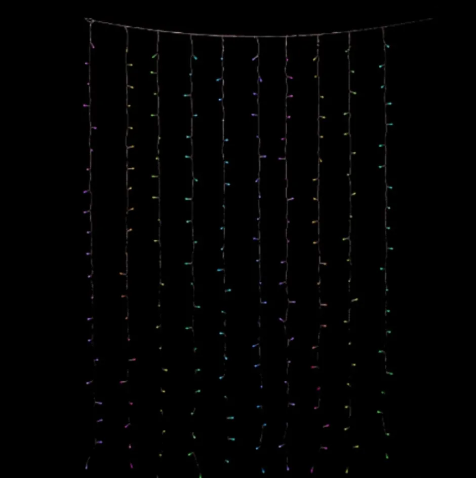 Twinkly Curtain udendørs lysgardin, 210 farvede + hvide lys, 1x2,1 meter