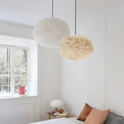 Umage Eos fjerlampeskærm, brun, Ø45 cm