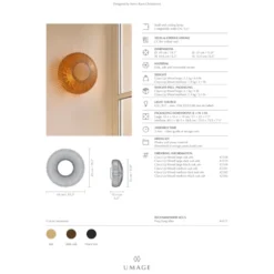 Umage Clava Up Wood væglampe, mørkt træ, Ø49 cm