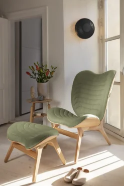 Umage Clava Up Wood væglampe, sort træ, Ø49 cm